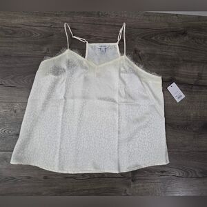 Nine West Leopard Lace Trim Cami Size XL NWT